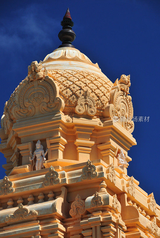 主Dakshinamurti寺庙- Arsha Vidya道场- gopuram细节，Palmar，毛里求斯